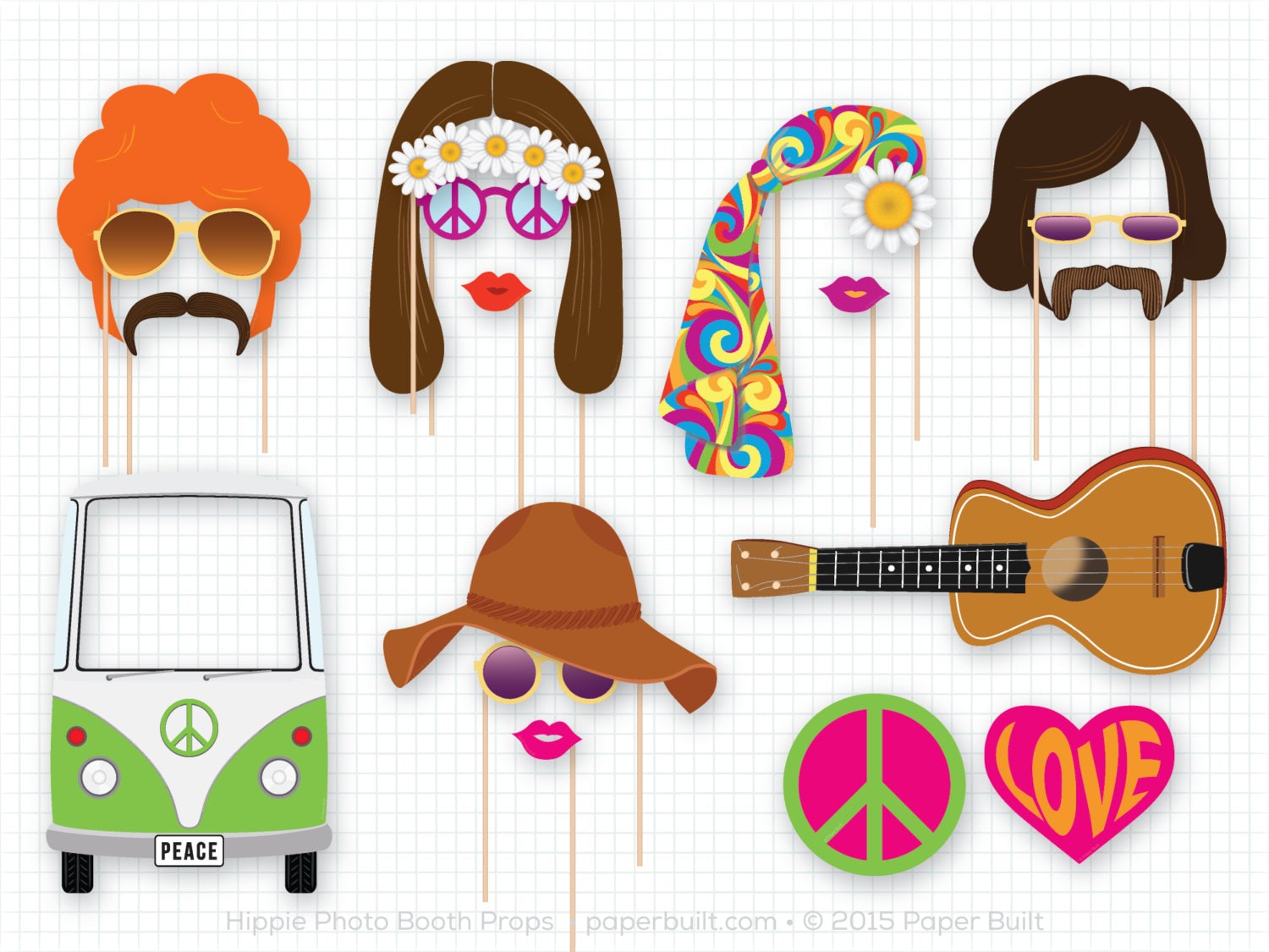 Hippie Photo Booth Props Hippie Photo Booth Props