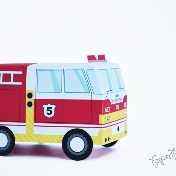 Fire Truck Birthday Party, Fire Truck Favor Box, Sound the Alarm, Firefighter, Firetruck Birthday Party, Firetruck Favor Box, Little Fireman