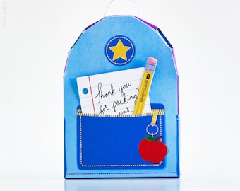 Geschenkdoos rugzak – cadeaukaarthouder leraar, schoolthema