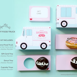 Donut Food Truck, Donut Party Favor, Food Truck, Cupcake Box, Sweet Shoppe Party, Bakery Box, Dessert Table, Centerpiece, Doughnut Birthday image 5