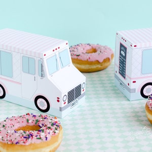 Donut Food Truck, Donut Party Favor, Food Truck, Cupcake Box, Sweet Shoppe Party, Bakery Box, Dessert Table, Centerpiece, Doughnut Birthday image 4