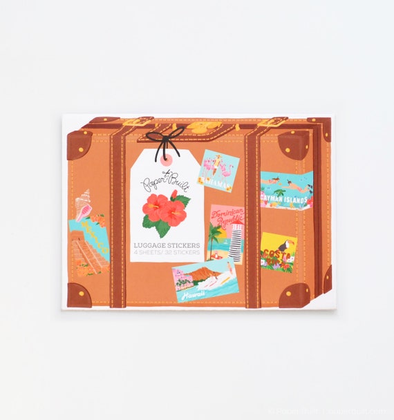 Vintage Luggage Stickers, Destination Wedding Locations, For Suitcase Favor Box, Vintage Travel Stickers Hawaii, Costa Rica, Mexico Weddings Il_570xn