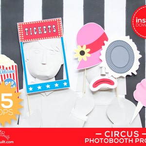 Circus Photo Booth Props, Photobooth Props, Circus Birthday, Circus Party Decor, Clown, Ringmaster, Circus Wedding, Party Centerpiece Ideas image 5