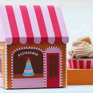 Pudełko na upominki Gingerbread Sweet Shoppe, Dekoracja świąteczna, Prezent dla gospodyni na święta, Cukiernia, Pudełko na babeczki, Pudełko na smakołyki, Element centralny, Przyjęcie świąteczne