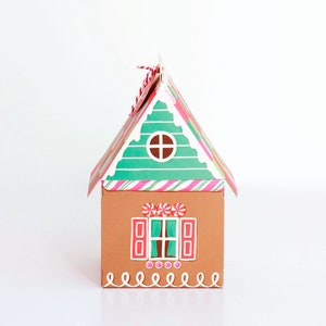 Gingerbread House Gift Box, Holiday Gift Card Holder, Christmas Party Favor Box, Holiday Hostess Gift Box image 4