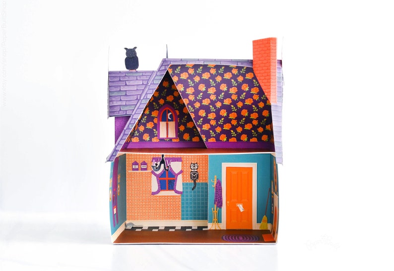 Halloween Haunted Paper Dollhouse Kit 3D Halloween Paper Etsy