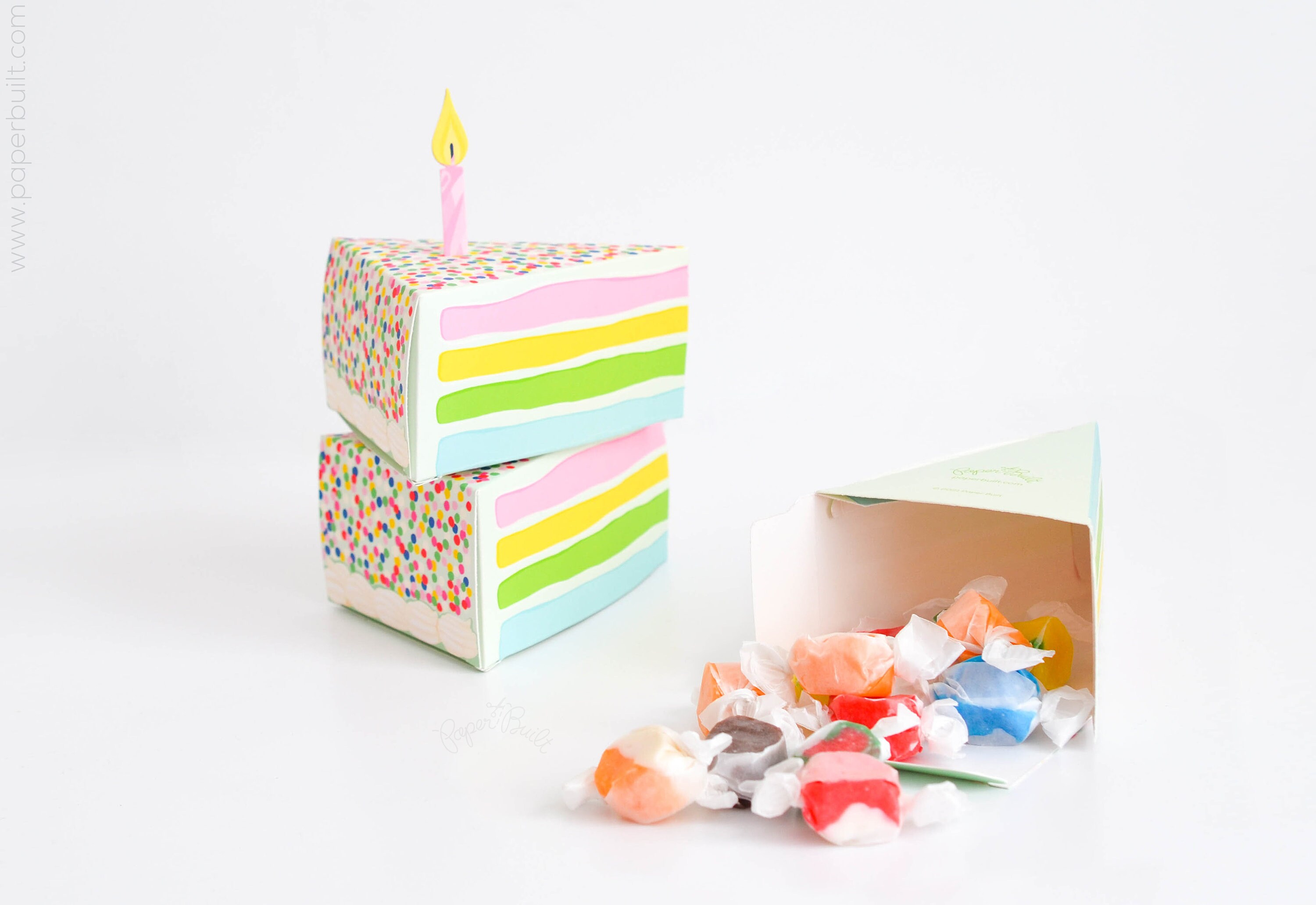 Cake Slice Box Kit Make Your Own Cake Cake Favor Box Cake Etsy