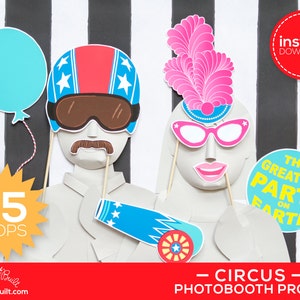 Circus Photo Booth Props, Photobooth Props, Circus Birthday, Circus Party Decor, Clown, Ringmaster, Circus Wedding, Party Centerpiece Ideas image 2