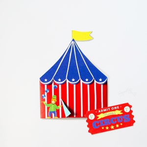 Carpa de circo troquelada, decoración de fiesta de cumpleaños de