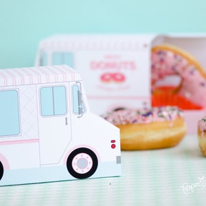 Donut Food Truck, Donut Party Favor, Food Truck, Cupcake Box, Sweet Shoppe Party, Bakery Box, Dessert Table, Centerpiece, Doughnut Birthday image 2