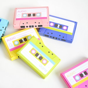 Cassette Tape Gift Card Holder, 1980s, 80s Mixed Tape Box, Make Your Own Retro Cassette Tapes, Favor Box, Gift Card Box, Gift Card Present