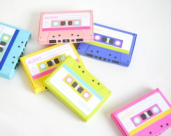 Cassette Tape Gift Card Holder, 1980s, 80s Mixed Tape Box, Make Your Own Retro Cassette Tapes, Favor Box, Gift Card Box, Gift Card Present