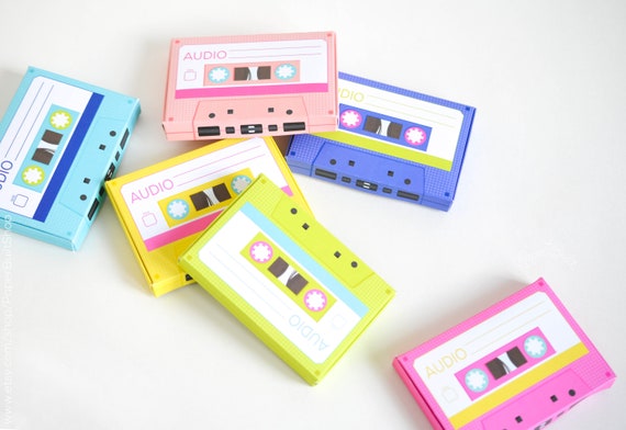 Cassette Tape Gift Card Holder, 1980s, 80s Mixed Tape Box, Make Your Own Retro Cassette Tapes, Favor Box, Gift Card Box, Gift Card Present Il_570xn