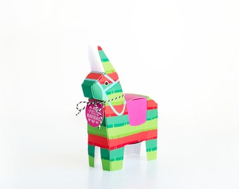 Festive Piñata Gift Box, Holiday Piñata Gift Card Holder, Christmas Party Favor Box, Holiday Hostess Gift Box