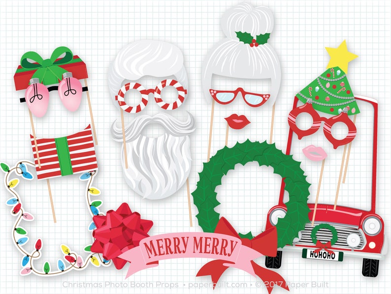 Christmas Photo Booth Props, Holiday Photobooth Props, Cute Christmas