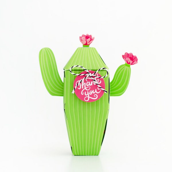 Cactus Gift Box, Gift Card Holder, Fiesta Party Supply, Cinco de Mayo Party, South Western Cactus Favor Box, Boho Jungle Party Decorations