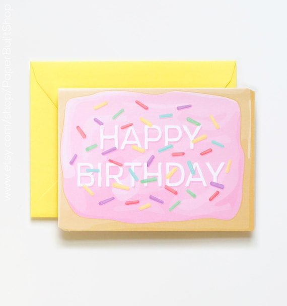 Pop Tart Birthday Card, Sprinkles Birthday, Die-cut Birthday Card, Pink Frosting Birthday Card, Comfort Food Il_570xn
