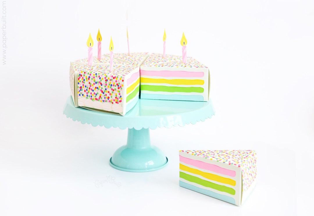 Cake Slice Box Kit, Make Your Own Cake, Cake Favor Box, Cake Gift Card