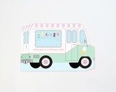 Ice Cream Party Invitation, Pastel Ice Cream Truck, Ice Cream Cone Invitation, Summer Party, Ice Cream Birthday Party Invite, Die Cut Card Il_170x135