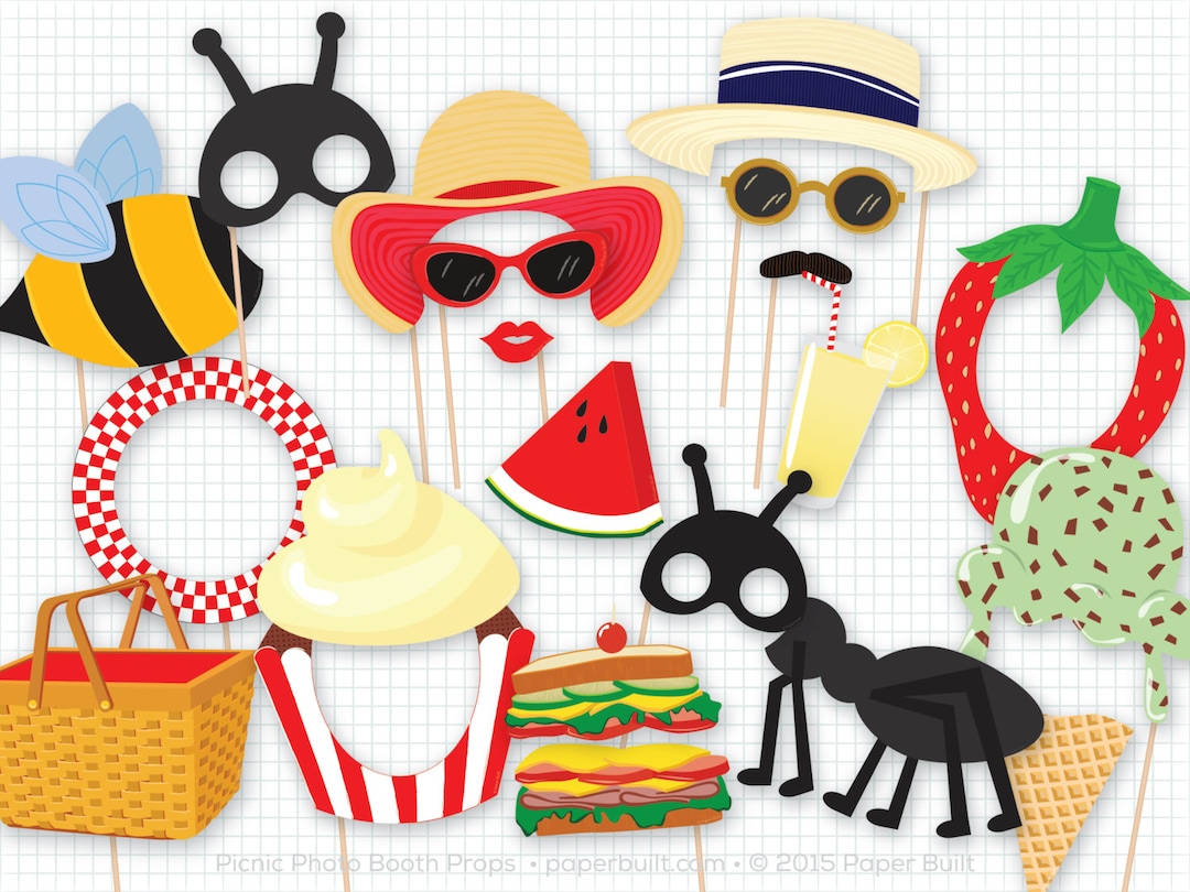 Picnic Party, Photo Booth Props, Photobooth Props, Picnic Basket