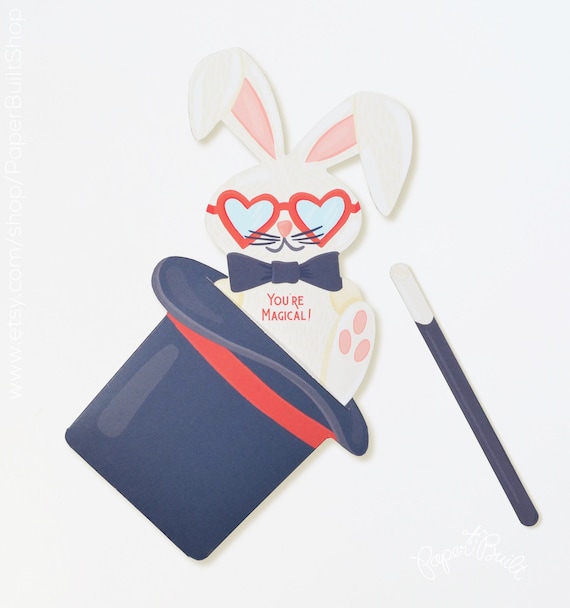 You're Magical Card, Magic Love Card, Rabbit with Glasses, Pull Rabbit
