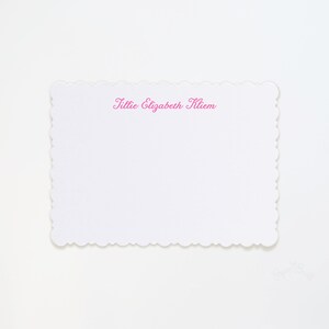 Jolie papeterie personnalisée, carte unique découpée en pétoncles, papeterie double épaisseur, papeterie personnalisée Girly, papeterie sociale