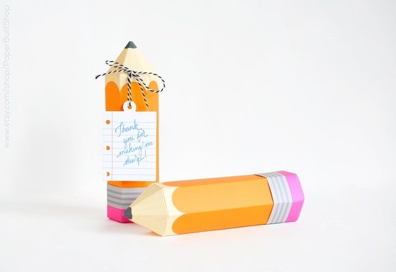 Pencil Gift Card Holder, Back to School Occasion Bin, Teacher Appreciation Gift Box, School Party Supply, Make Your Own Pencil Pencil Favor Il_570xn
