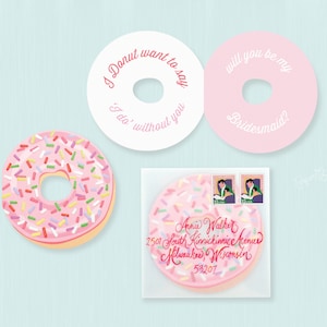 Will You Be My Bridesmaid Card, Donut Bridesmaid Card, I Donut Want to Say I Do Without You, Ask Bridesmaids, Bridesmaid Proposal