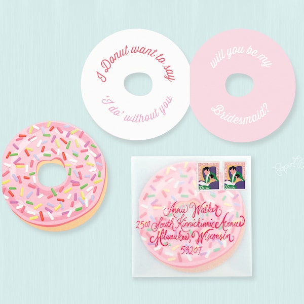 Will You Be My Bridesmaid Card, Donut Bridesmaid Card, I Donut Want to Say I Do Without You, Ask Bridesmaids, Bridesmaid Proposal