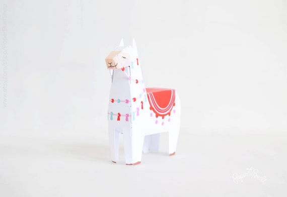 Make Your Own Valentine Llama Craft Kit, 3D Craft Kit, 3D Valentines Day Llama Favor Box, Valentine Gift, Sending Llama Love Valentine Pun Il_570xn
