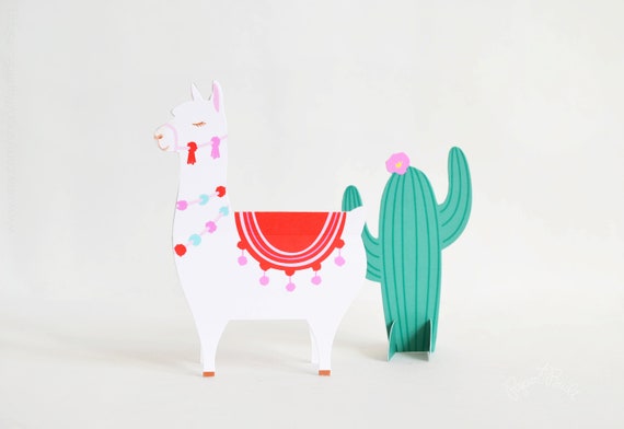 Valentine Llama Card, Sending a Llama Love, Valentines Day Card, Cactus Alpaca, Llama Valentine, Unique Valentine Card, Die Cut Valentine Il_570xn