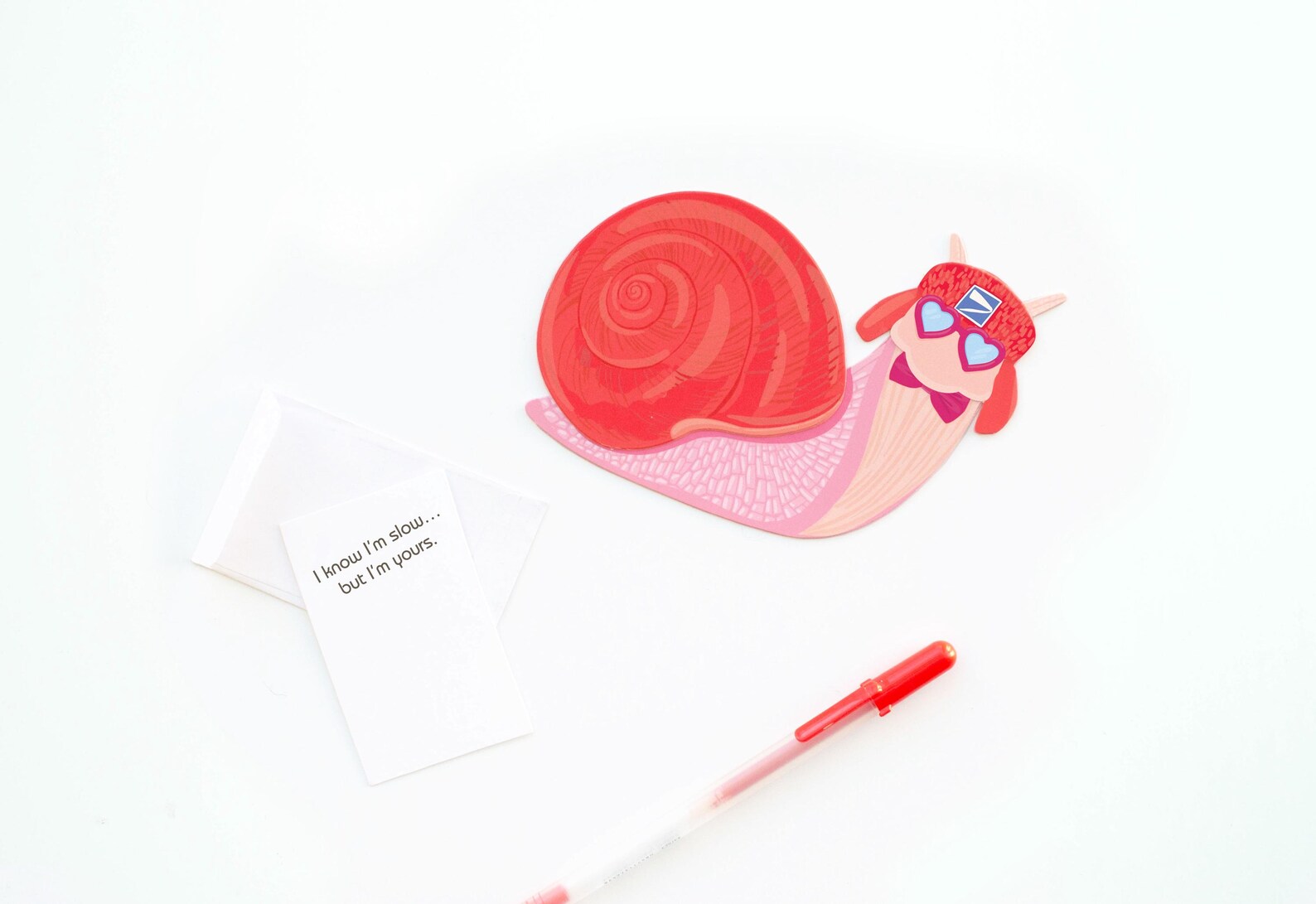 Snail Taking Notes Die Cut Snail Valentine's Day Card – Love Note Included - Etsy