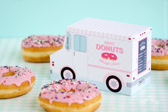 Donut Food Truck, Donut Party Favor, Food Truck, Cupcake Box, Sweet Shoppe Party, Bakery Box, Dessert Table, Centerpiece, Doughnut Birthday Il_570xn