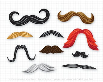 Oversize Mustache Photo Booth Props, Fun Party Mustaches (Digital Download)