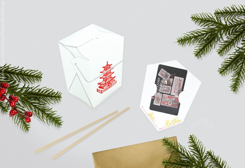 Gift Card Holder Chinese Food Takeout Food Lover Gift Etsy