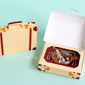 Coffret carte-cadeau valise, porte-cartes cadeau, valise vintage, coffret cadeau valise, coffret cadeau, chèque-cadeau, cadeau des fêtes, fête dans l'avion