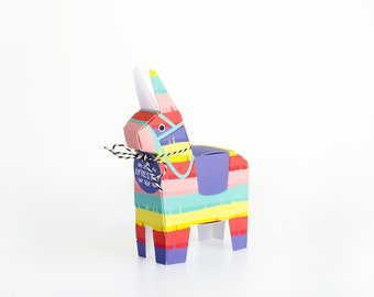 Piñata Favor Box, Fiesta Party Supplies, Cinco de Mayo Party, Piñata Gift Box, Gift Card Holder, Mexican Party Decorations, Place Card