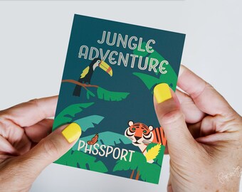 Jungle Adventure Passport Invitation: Safari Birthday, Baby Shower (PDF Download)