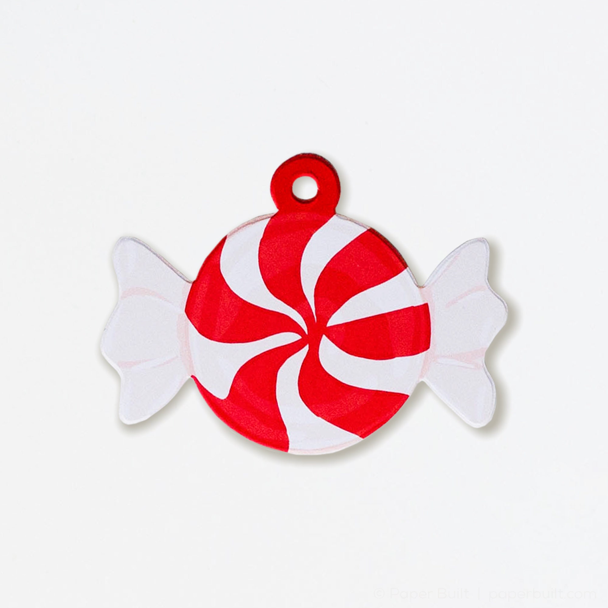 Holiday Candy Favor Tag, Set of 8, Peppermint Starlight Mint Gift Tag, Christmas Present Tag, Die-cut Gift Tag