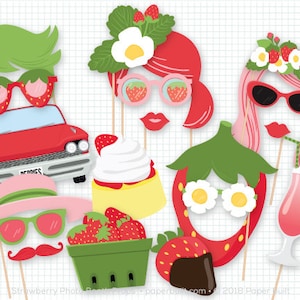 Jordgubbsfestens fotobåsrekvisita: Bärsöt sommarkul (PDF-nedladdning)