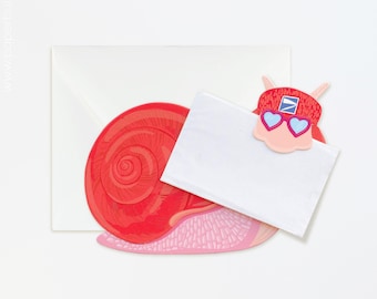 Gestanste slak Valentijnsdagkaart – inclusief liefdesbriefje