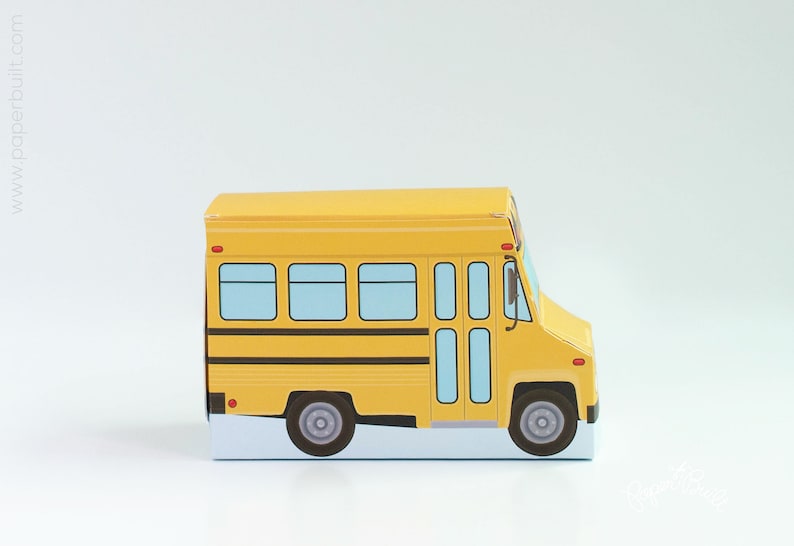 School Bus Gift Card Holder, Back to School Occasion Bin, Teacher Appreciation Gift Box, School Party Supply, Make Your Own School Bus Favor image 3