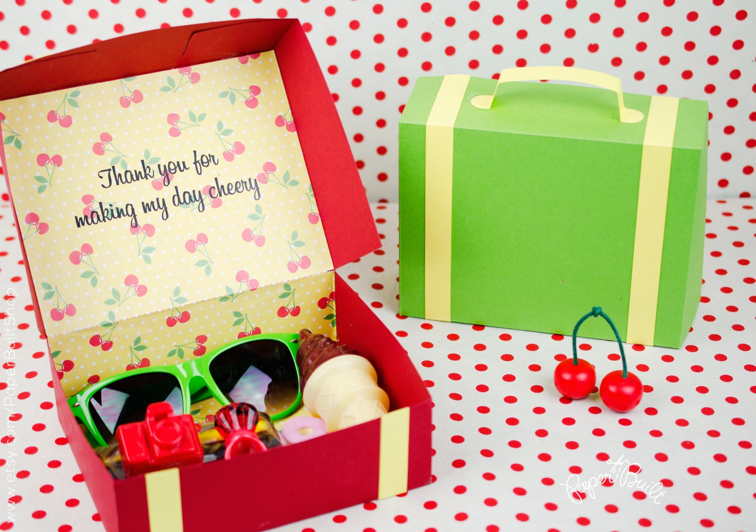 Suitcase Favor Box Kit Set of 4 Favor Box Airplane Party Etsy