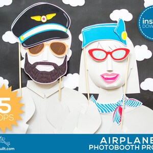 Airplane Party Photo Booth Props, Aviator Theme (PDF Download) - Etsy