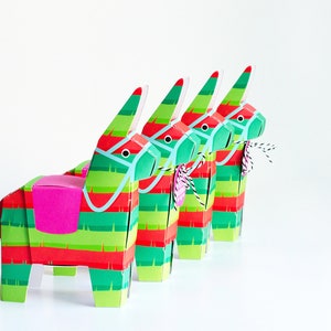 Pinata Row Festive Piñata Gift Box, Holiday Party Favor, Feliz Navidad Tag - Etsy