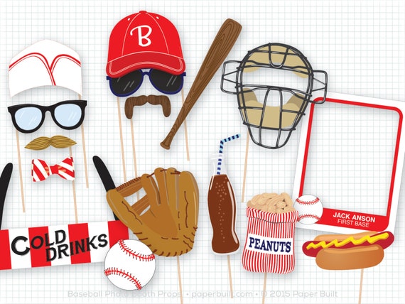 Baseball Photo Booth Props Sports Photobooth Props Vintage Baseball 