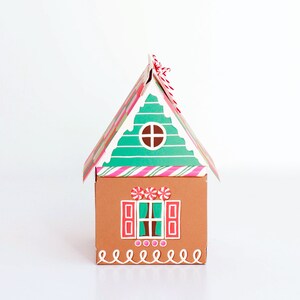 Gingerbread House Gift Box, Holiday Gift Card Holder, Christmas Party Favor Box, Holiday Hostess Gift Box image 2