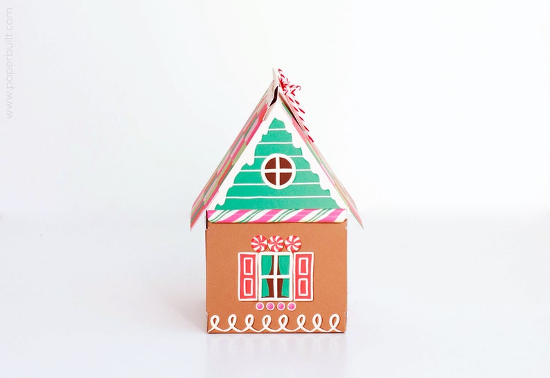 Gingerbread House Gift Box, Holiday Gift Card Holder, Christmas Party Favor Box, Holiday Hostess Gift Box image 2