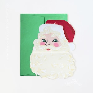 Biglietto di Natale espandibile di Babbo Natale, biglietto di auguri di Babbo Natale, biglietto di buone feste, biglietto di Natale senza foto, biglietto fustellato