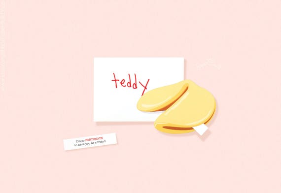 Kids Valentine Card, Fortune Cookie, Valentines Day Card, School Classroom Valentine, Children, Die Cut, Chinese Food Lover, Punny Valentine Il_570xn